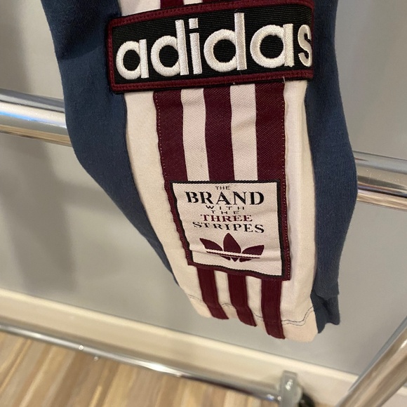 Adidas Originals 3-Stripes Logo Patch Leggings – Blue/Burgundy – Women’s M - Picture 2 of 4